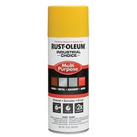 [해외] Rust-Oleum 1644830 Safety Yellow 1600 System General Purpose Enamel Aerosol, 12 fl oz Container Size, Can (Pack of 6)