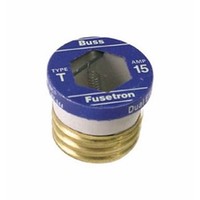 [해외] Bussmann BP/T-15 15 Amp Type T Time-Delay Dual-Element Edison Base Plug Fuse, 125V Ul Listed Carded,Pack of 2