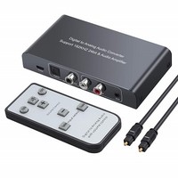 [해외] CAMWAY Digital to Analog Audio Converter with Wireless IR Remote Control Aluminum 192kHz DAC Converter with Volume Control SPDIF Toslink to Analog Stereo Audio L/R Adapter for PS3