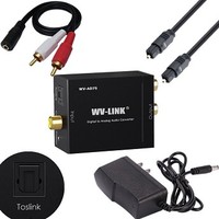 [해외] WV-LINK Digital Optical Coax to Analog RCA Audio Converter with Fiber Cable