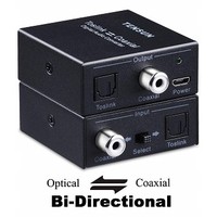 [해외] Tensun Optical to Coaxial Digital Audio Out Converter, Bi-Directional Coax Coaxial to Toslink SPDIF Optical Adapter Repeater 24bit/192K HD Sampling (Optical-to-coaxial and Coaxial-