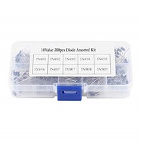 [해외] 200pcs 10Values Rectifier Diode Assorted Kit with Clear Box 1N4001~1N4007, 1N5817~1N5819