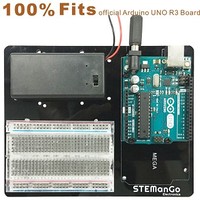 [해외] STEMango Arduino and Breadboard Holder Plastic Mounting Base Plate for UNO MEGA2560 R3 Board