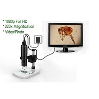 [해외] Mustcam 1080P Full HD Digital Microscope, HDMI Microscope, 10x-220x magnification, to Any Monitor/TV with HDMI-In, Photo Capture, Micro-SD Storage, PC supported too