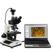 [해외] OMAX 5MP Digital 40X-2500X Advanced Oil NA1.25 Darkfield Trinocular Compound LED Microscope with 5.0MP Camera with Measurement, Stitching, Extended Depth of Field Software