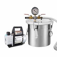 [해외] SUNCOO 2 Gallon Vacuum Chamber Kit with 3CFM Single Stage Vacuum Pump, Black