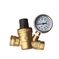 [해외] Water Pressure Regulator. Brass Lead-free Adjustable Water Pressure Reducer for Rv with Guage. Includes Inlet Screened Filter. Model A01-1117tm