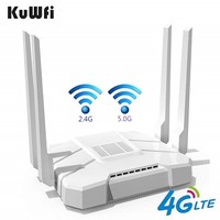 [해외] KuWFi AC1200Mbps 4G LTE WiFi Router 5GHz Gigabit Dual Band Wireless Internet Smart OpenWRT WiFi Routers with SIM Card Slot for Home/Office with External Antenna for USA/Canada/Mexi