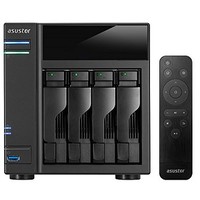 [해외] Asustor AS6104T + AS-RC13 Remote 1.6GHz Dual-Core, 2GB RAM Personal Private Cloud Home Media Server Network Attached Storage (4 Bay Diskless NAS)