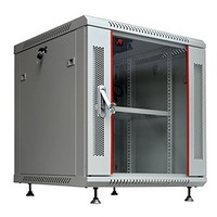 [해외] 12U 24 Deep GRAY Wall Moun Network IT Server Cabinet Enclosure Rack Glass Door Over $ 80 Value! PDU Cooling Fan, Shelf, Feet, Hardware