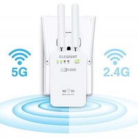 [해외] WiFi Range Extender, ELEGIANT AC1200Mbps Wireless WiFi Repeater Signal Amplifier Booster Supports Router/Repeater/Access Point, with High Gain 4 External Antennas and 360 Degree Wi