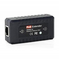 [해외] PoE+ Extender 1 Port 10/100M, Gigabit IEEE802.3af for Security Systems IP Camera Poe Splitter, IP Phone Network PoE Signal Extender