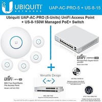 [해외] Ubiquiti Network UAP-AC-PRO-5 UniFi Access Point 5GHz Wi-Fi System 802.11ac + US-8-150W UniFi Managed Switch PoE+ Gigabit 8-Ports with SFP