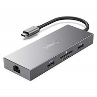 [해외] VAVA 8-in-1 USB C Hub with 1 Gbps Ethernet Port, 100W Pd Charging Port, 4K HDMI Port, SD/TF Card Reader, USB 3.0 Port for MacBook and USB C Laptops