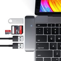 [해외] Satechi Aluminum Type-C USB 3.0 3-in-1 Combo Hub Adapter - 3 USB 3.0 Ports and Micro/SD Card Reader - Compatible with 2018 MacBook Air, 2018 iPad Air, 2015/2016/2017 MacBook 12-Inc