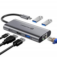 [해외] UtechSmart 6 in 1 USB C Hub to HDMI Adapter with 1000M Ethernet, Power Delivery PD Type C Charging Port, 3 USB 3.0 Ports Adapter Compatible for MacBook Pro, ChromeBook, XPS, and US