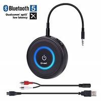 [해외] Giveet Bluetooth V5.0 Transmitter and Receiver with aptX Low Latency, Wireless Bluetooth Audio Streaming Adapter for TV, PS4, XBOX, PC, Headphones, Home Sound Car Stereo Speaker wi