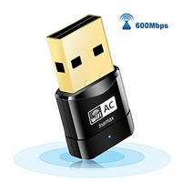 [해외] USB WiFi Adapter, AC600 Mini Wireless Network WiFi Dongle for PC/Desktop/Laptop, Dual Band (2.4G/150Mbps+5G/433Mbps) 802.11 ac, Support Windows 10/8/8.1/7/Vista/XP, Mac OS 10.6-10.