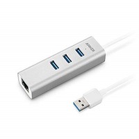 [해외] Anker Unibody Aluminum 3-Port USB 3.0 and Gigabit Ethernet Hub with 1.3ft / 40cm USB 3.0 Cable [Ethernet Port RTL8153 Chipset + USB Ports VL812 Chipset]