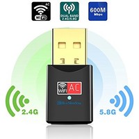 [해외] Blueshadow USB WiFi Adapter - Dual Band 2.4G/5G Mini Wi-fi ac Wireless Network Card Dongle with High Gain Antenna for Desktop Laptop PC Support Windows XP Vista/7/8/8.1/10 (USB WiF
