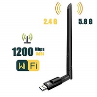 [해외] USB Wifi Adapter 1200Mbps ZTESY USB 3.0 Wifi Dongle 802.11 ac Wireless Network Adapter with Dual Band 2.4GHz/300Mbps+5GHz/866Mbps 5dBi High Gain Antenna for Desktop Windows XP/Vist