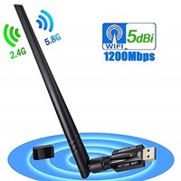 [해외] AMBOLOVE USB WiFi Adapter, 1200Mbps USB Wireless Network Adapter WiFi Dongle/Antenna, Wireless USB WiFi Adapter for PC/Desktop/Laptop Support Win10/8.1/8/7/XP/Mac OS/Linux(Kernel2.