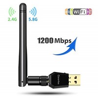 [해외] Carantee USB WiFi Adapter 1200Mbps, [2019 Upgrade] Wireless Network WiFi Dongle with 5dBi Antenna for PC/Desktop/Laptop/Mac, Dual Band 2.4G/5G 802.11ac,Support WinXP/7/8/10/vista,