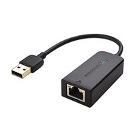 [해외] Cable Matters USB to Ethernet Adapter (USB 2.0 to Ethernet / USB to RJ45) Supporting 10 / 100 Mbps Ethernet Network in Black