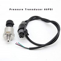 [해외] Pressure Transducer TBVECHI BrandNew 80PSI 5V Pressure Transducer w/Stainless Steel Body