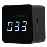 [해외] Fdit USB Mini PM2.5 Detector Black Rechargeable Air Quality Tester Monitor with LED Display for Home Accessories