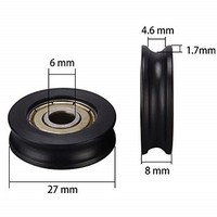 [해외] Letool 10pcs PA66 Pulley Bearing roller wheel 6278 Nylon V groove concave ball bearing