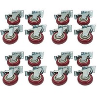 [해외] 4″ PVC Heavy Duty Swivel Caster Wheels Lockable Ball Bearing 300Lbs each (Set of 16)