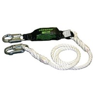 [해외] Miller by Honeywell 903RLS-8/12FTWH 1/2-Inch, 12-Feet Nylon Adjustable Rope Lanyard with Sofstop Shock Absorber and Two Locking Snap Hooks, White