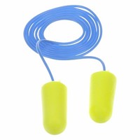 [해외] 3M E-A-Rsoft Yellow Neons Corded Earplugs, Hearing Conservation 311-1250 in Poly Bag Regular Size